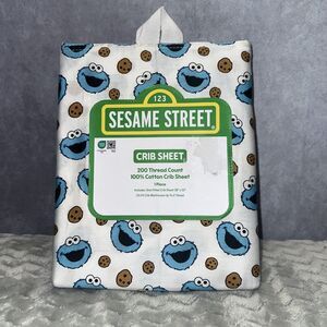 Sesame Street cookie Monster Baby Crib Sheet 100% Cotton NEW
